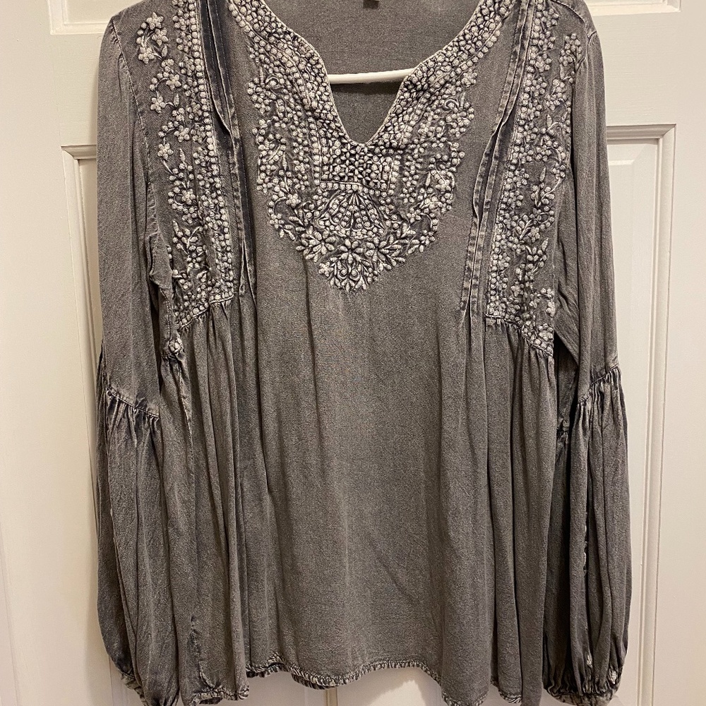 Boho top with embroidery